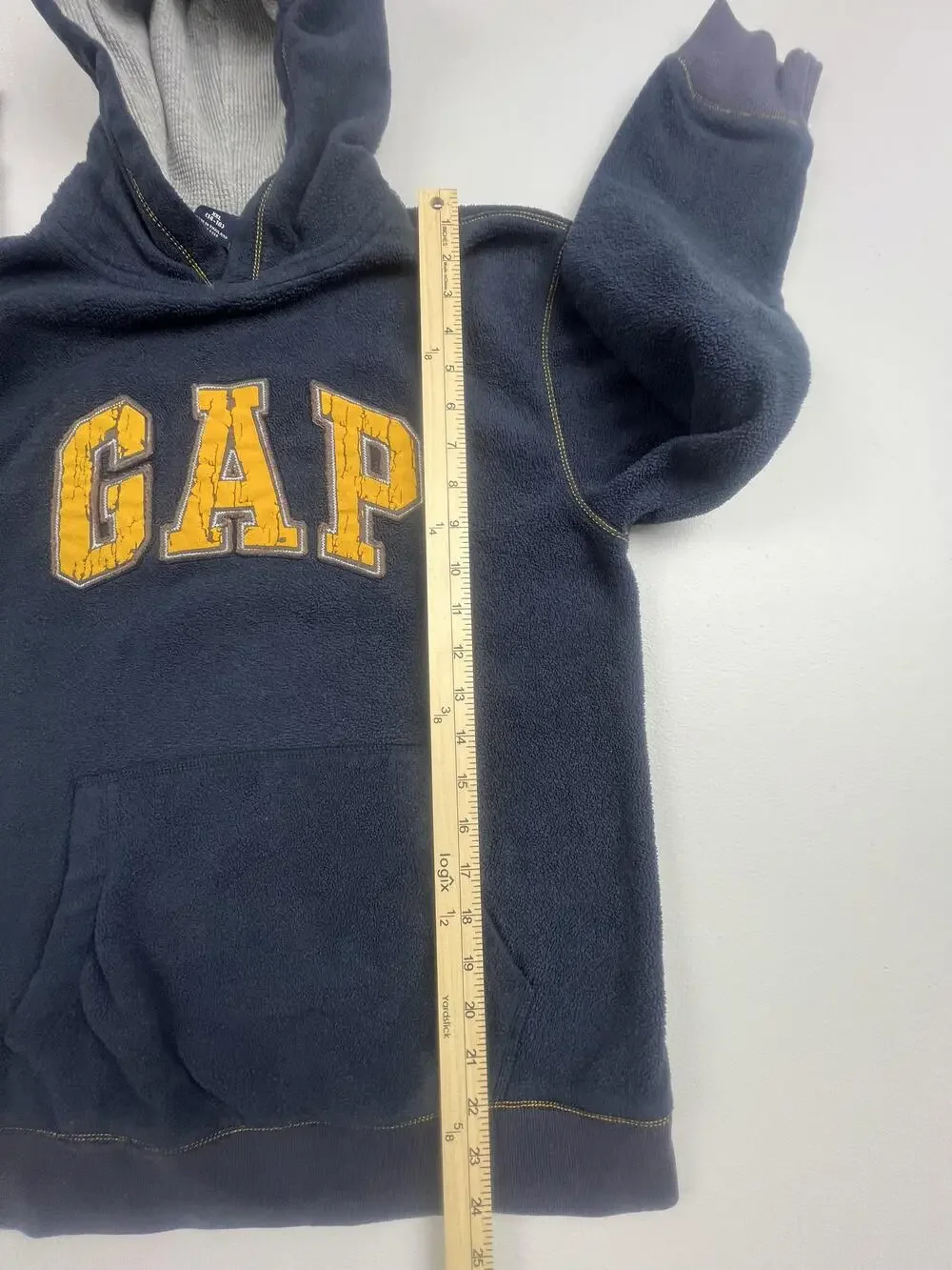 GapKids Hoodie Youth XXL 14-16 Gray Pullover Fleece GAP Logo Sweatshirt